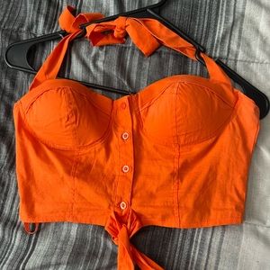 Orange crop top